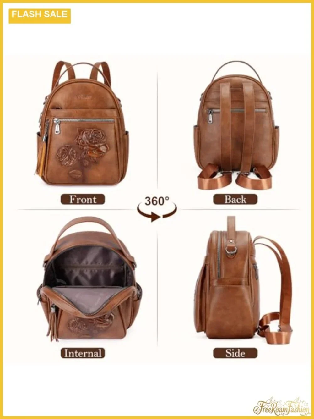 Women's Mini Backpack Purse Faux Leather Waterproof Travel Daypack